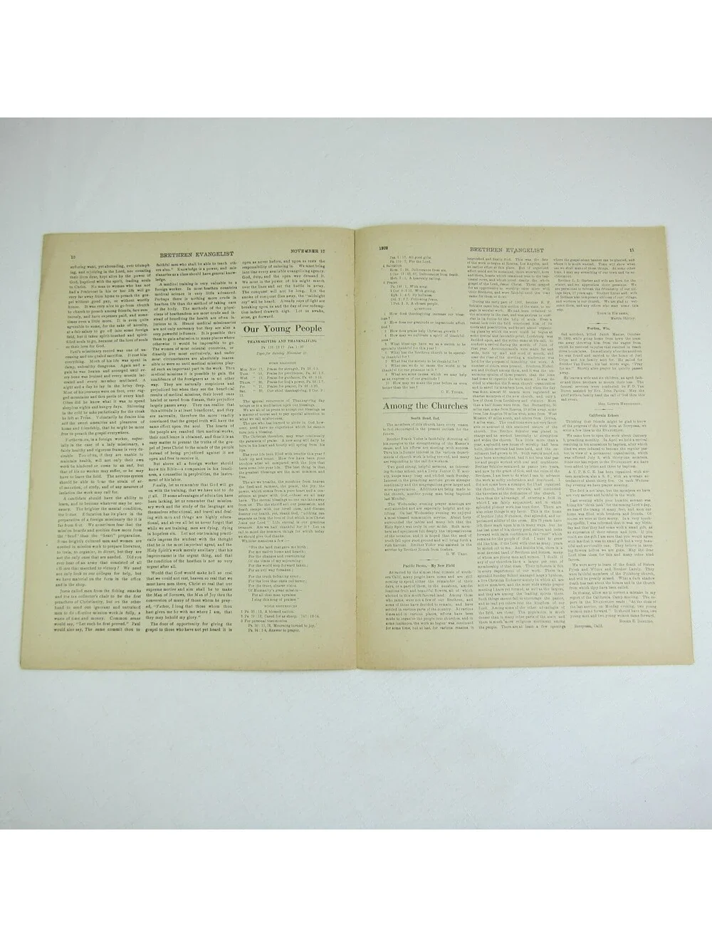 Brethren Evangelist Christian Newspaper Ashland Ohio Antique November 12th 1902